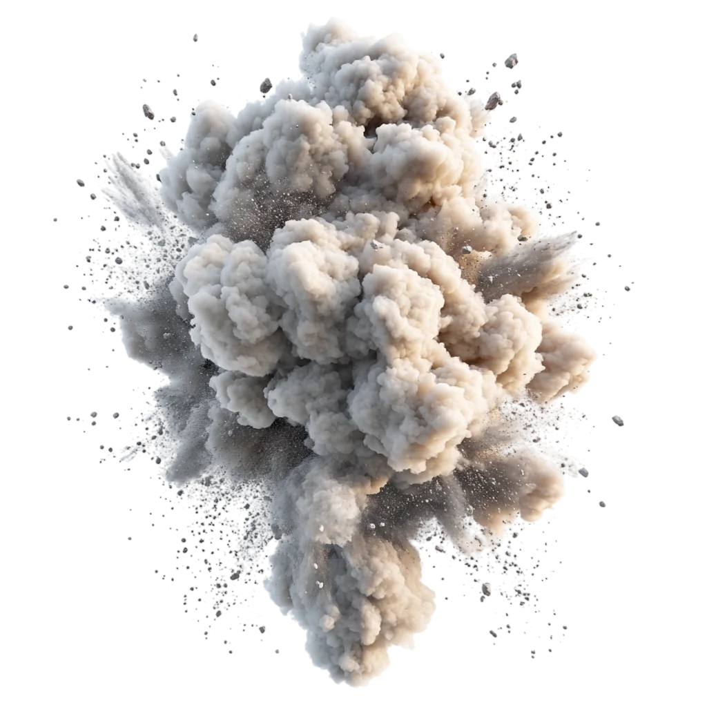 Heavy Grey Smoke Cloud Explosion PNG