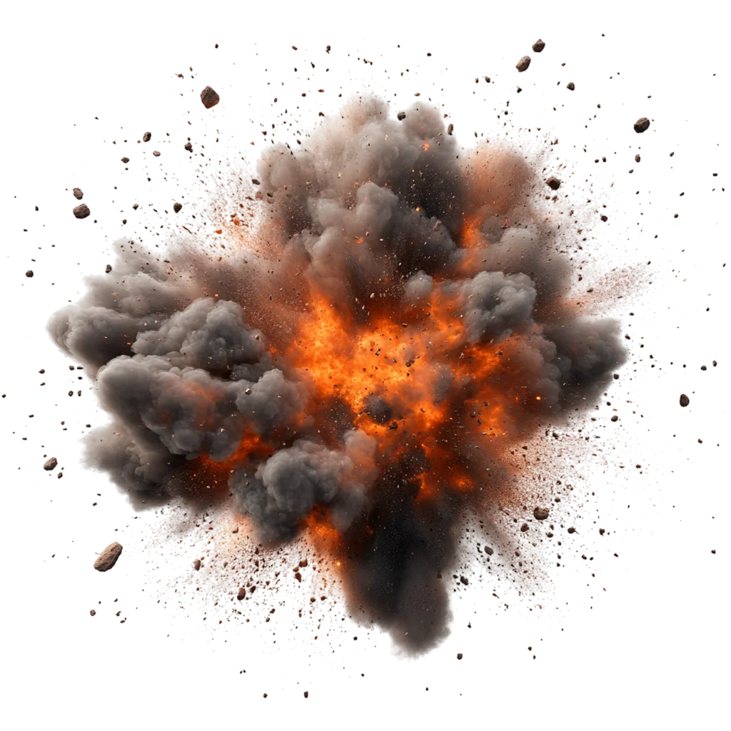 Dark Explosion Blast Smoke And Fire Free PNG