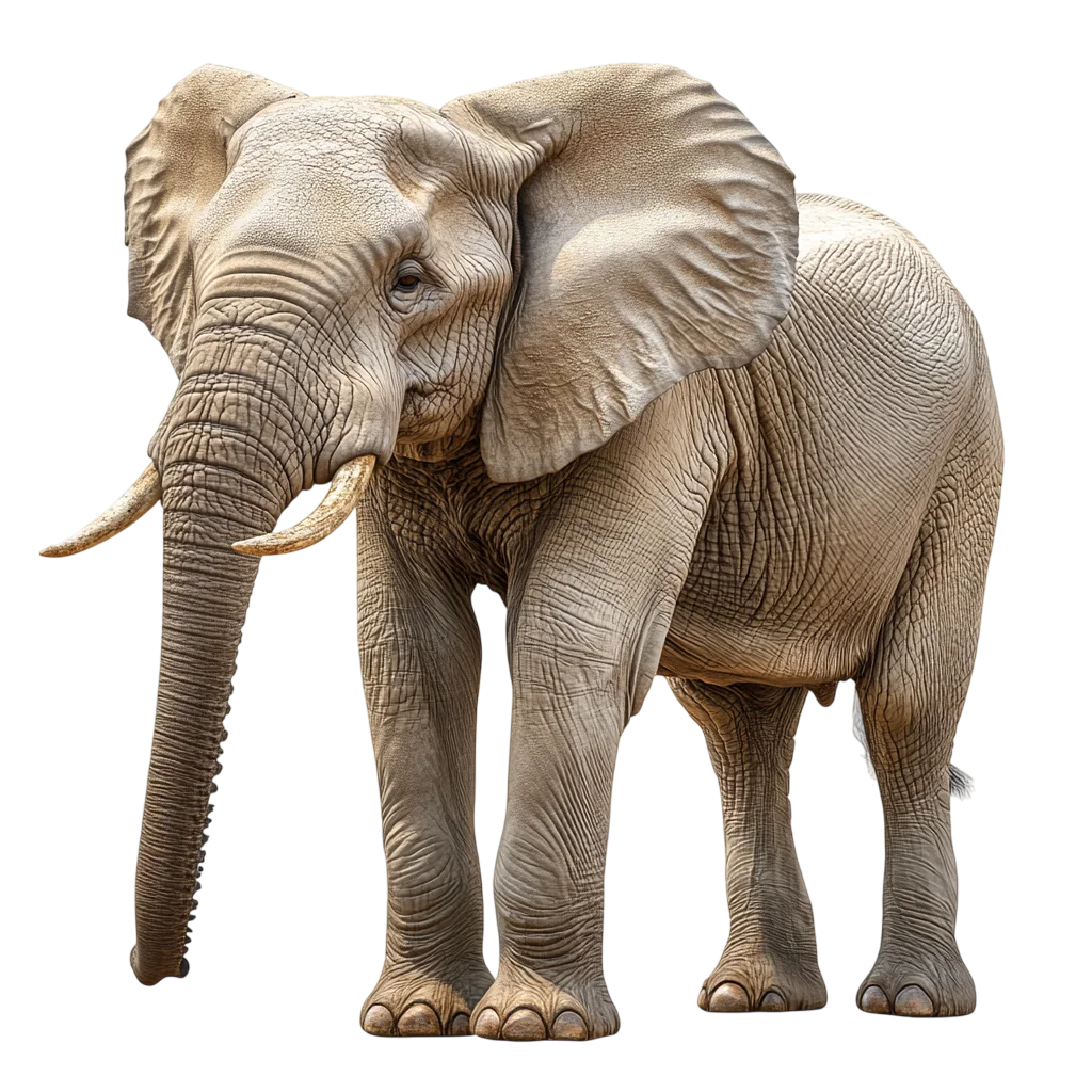 Massive African Elephant Standing Free PNG