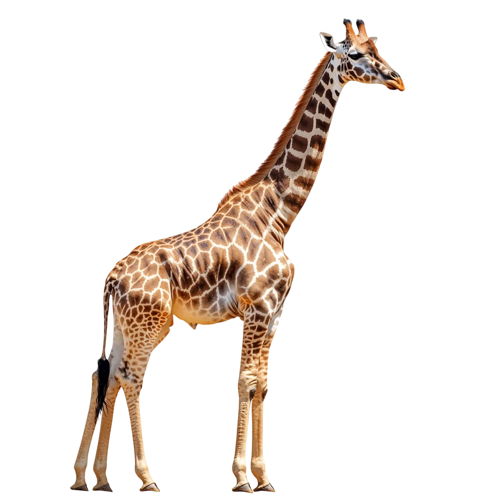 Wild African Giraffe Side View Free PNG