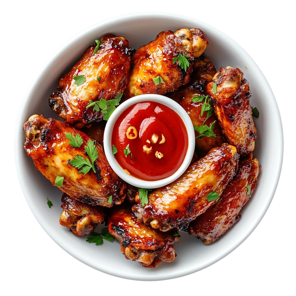 Crispy Chicken Wings With Spicy Dip PNG