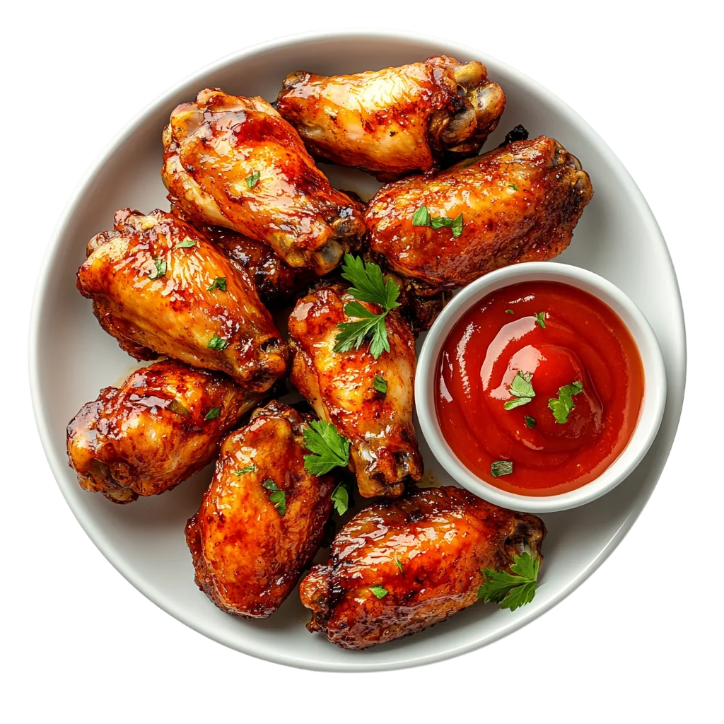 Spicy Fried Chicken Wings With Sauce PNG