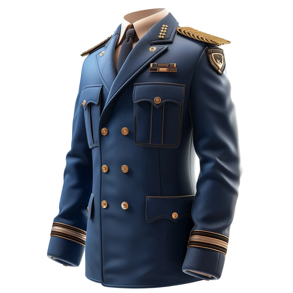 Vintage Military Officer Uniform Jacket PNG