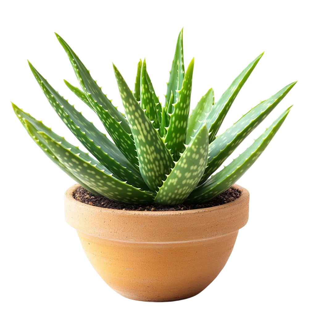 Fresh Potted Aloe Vera Succulent Plant PNG