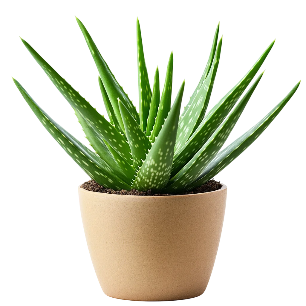 Fresh Potted Aloe Vera Plant Ceramic PNG