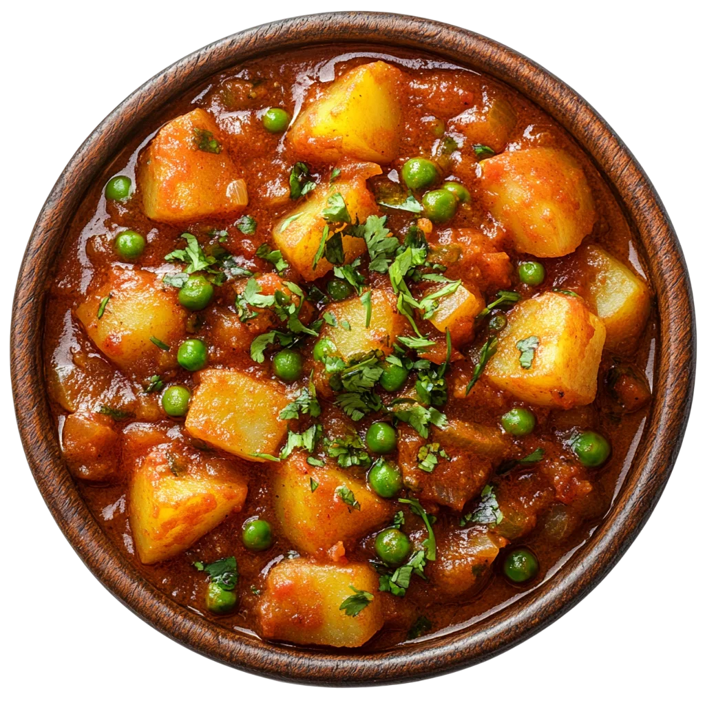 Savory Potato And Green Pea Curry PNG