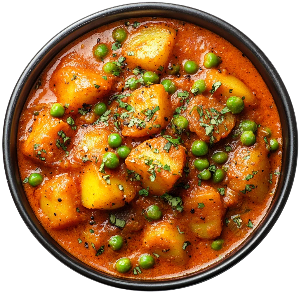 Savory Potato And Pea Curry Dish PNG