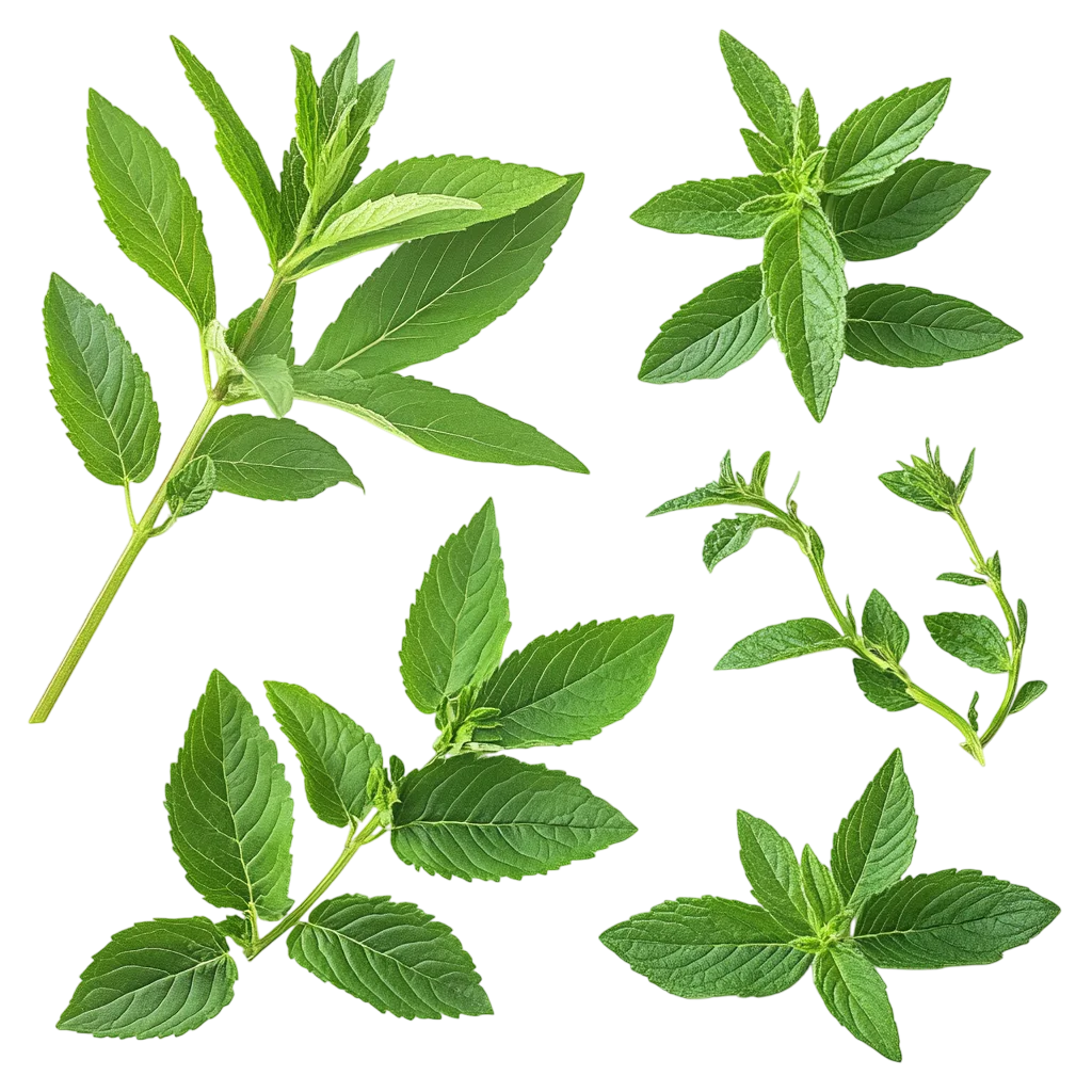 Fresh Green Herb Leaves And Sprigs PNG