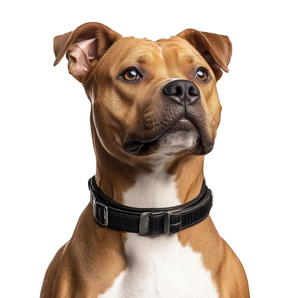 Cute Pitbull Puppy Wearing Collar PNG