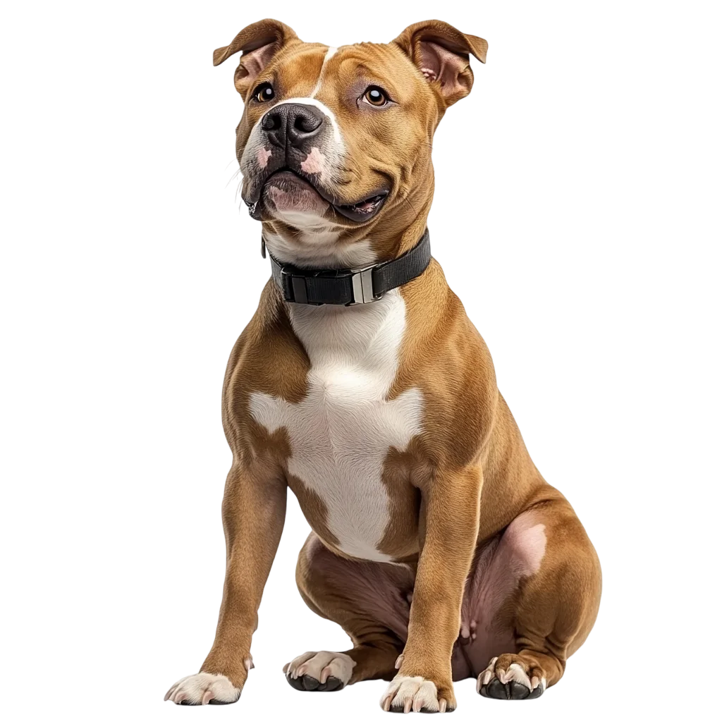 Cute Pitbull Puppy Sitting Side View PNG