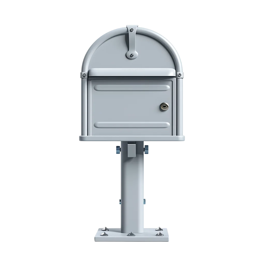 Modern Silver Outdoor Mailbox Post Box PNG