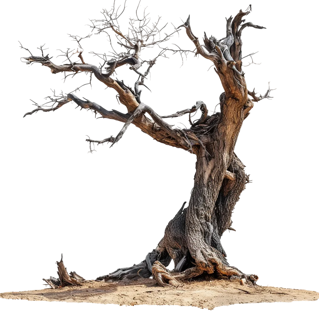 Bare Winter Tree Roots Landscape Element PNG