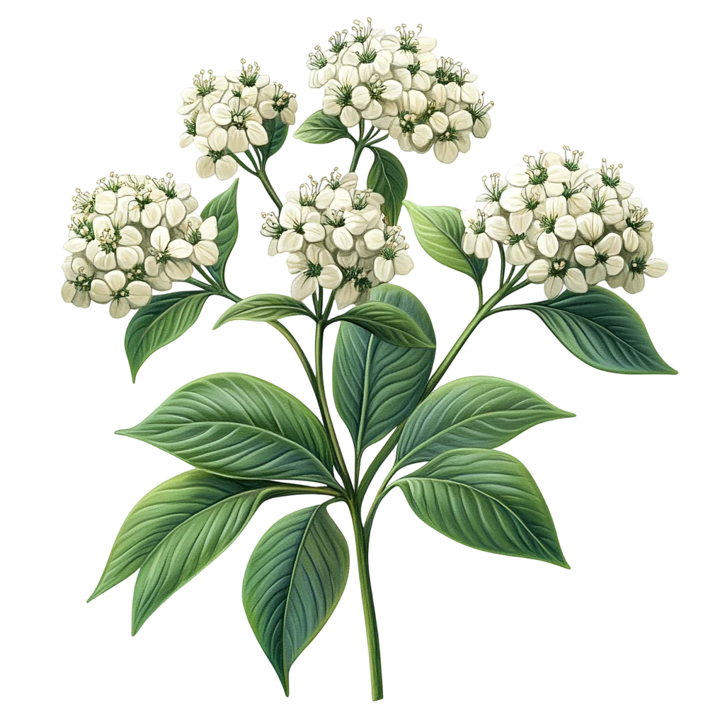 Fresh Green Elderflower Cluster Branch PNG