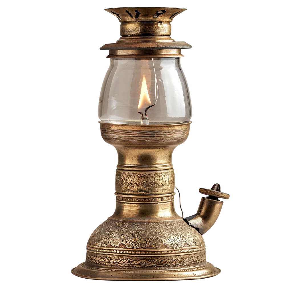 Vintage Brass Oil Lamp Base Free PNG
