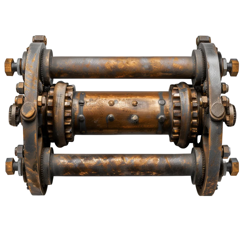 Vintage Mechanical Metal Roller Asset PNG
