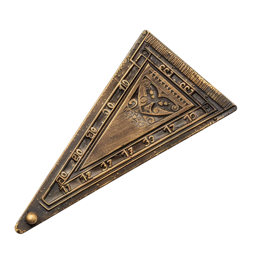 Antique Metal Triangular Plate Free PNG