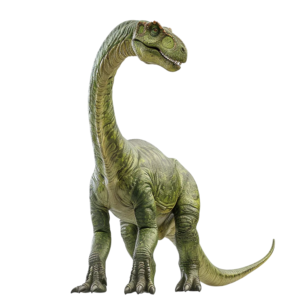 Cute Cartoon Dinosaur Sauropod Standing PNG