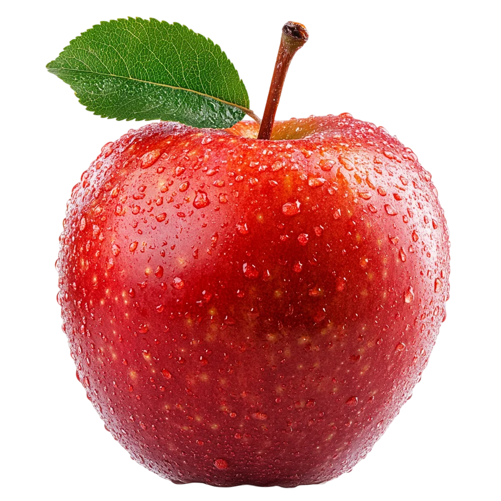 Fresh Juicy Whole Red Apple Fruit PNG