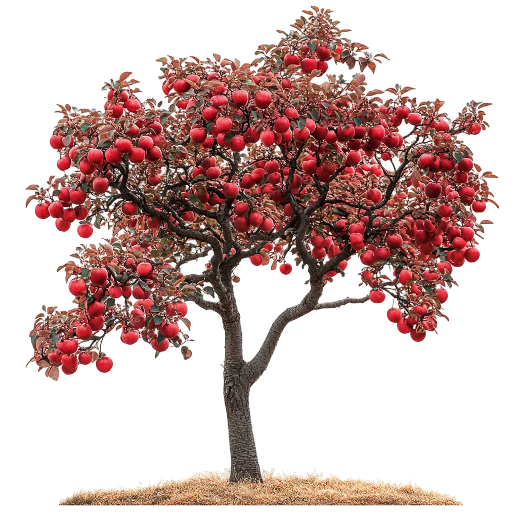 Red Blossoming Spring Tree Isolated PNG