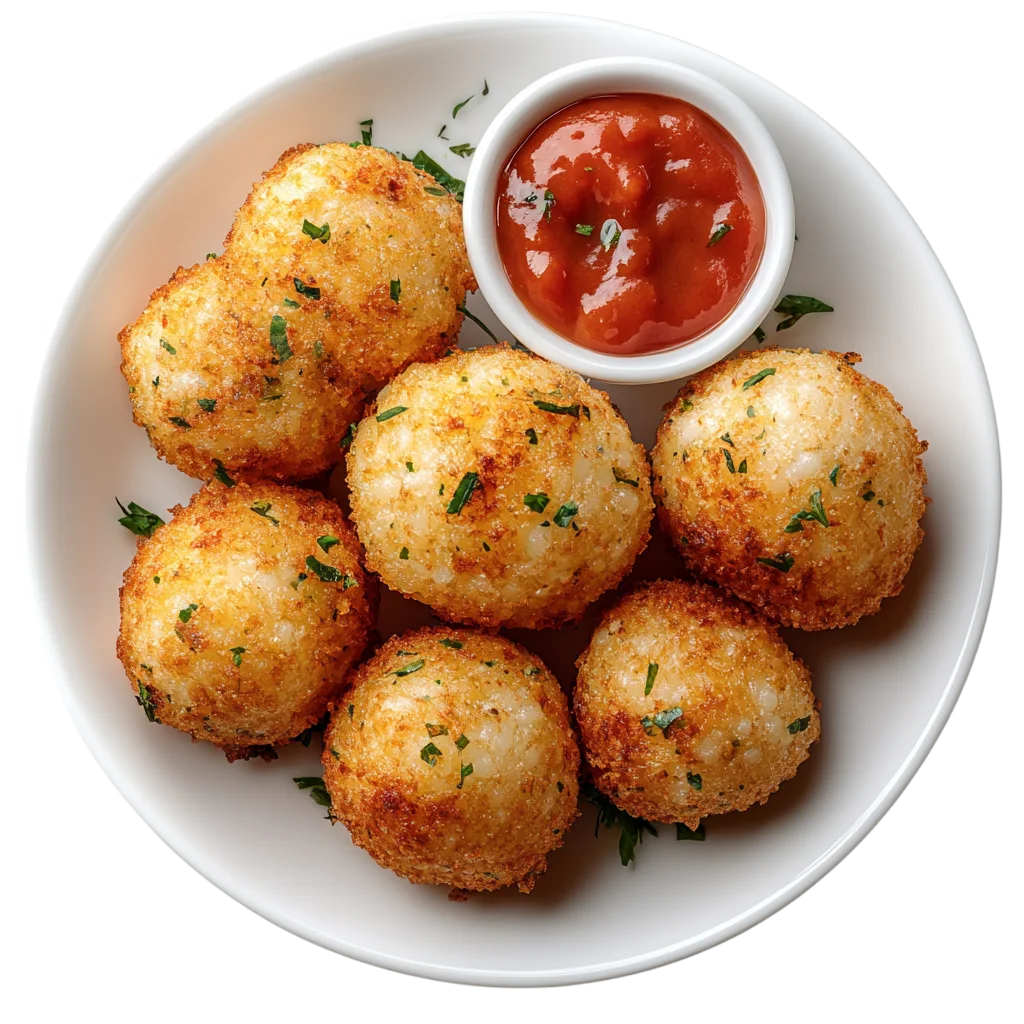 Crispy Baked Potato Balls Snack Bowl PNG