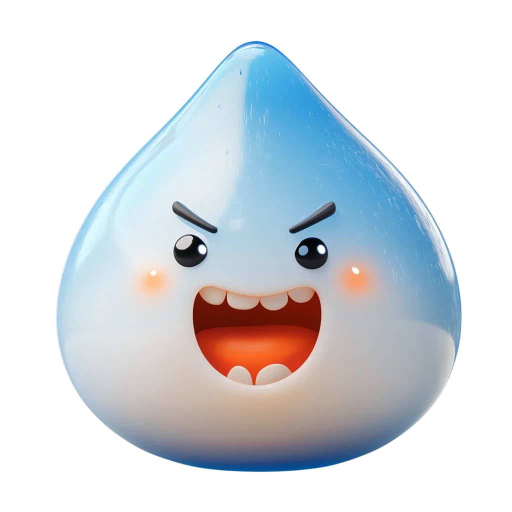Smiling Blue Water Drop Character Free PNG