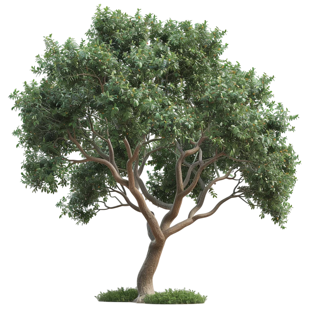 Leafy Fruit Tree with Orange Fruits Free PNG