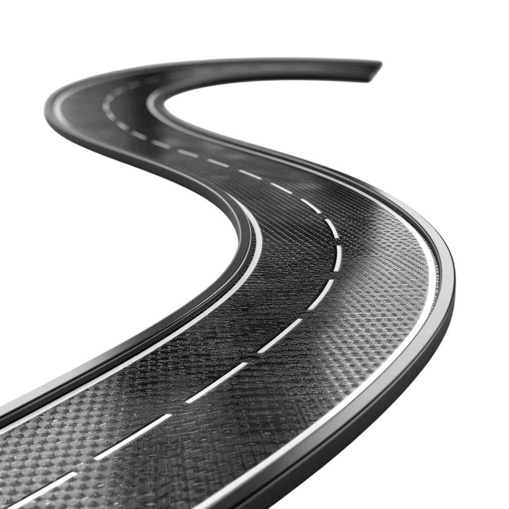 Winding Curved Asphalt Road Free PNG