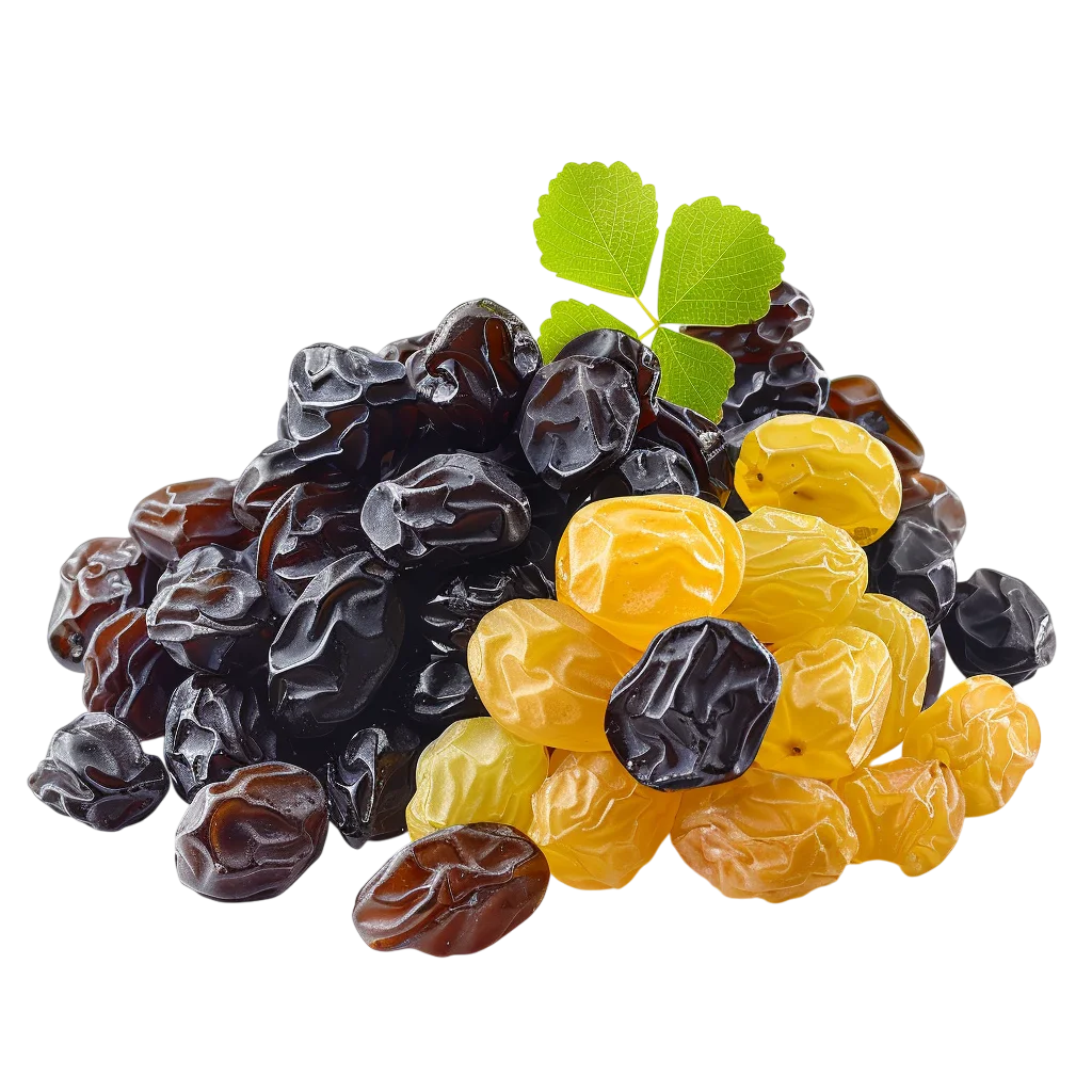 Mixed Dried Black and Golden Raisins Free PNG