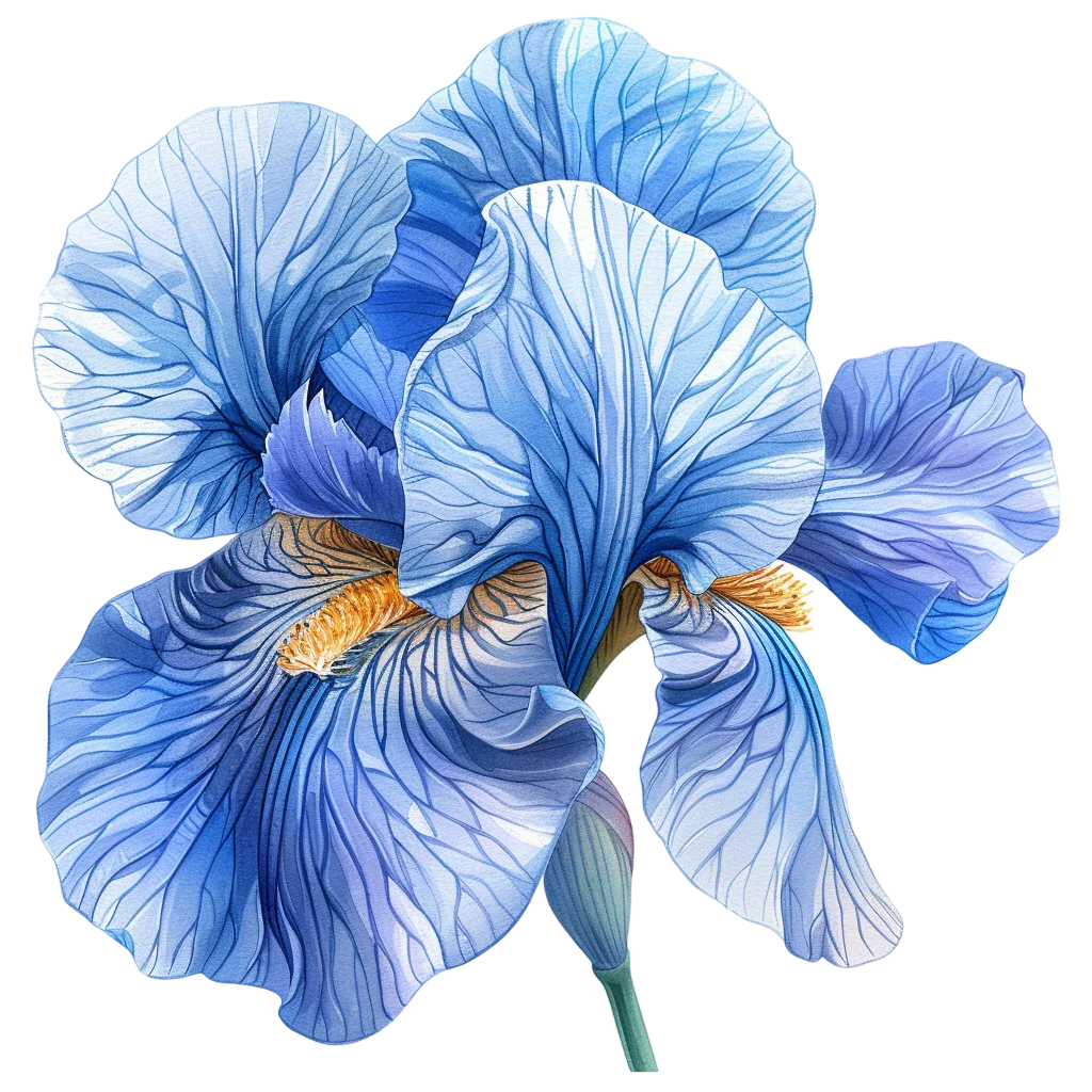 Delicate Light Blue Iris Flower Petals Free PNG