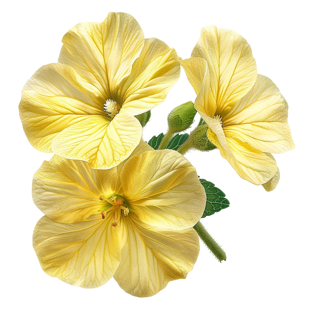 Fresh Yellow Primrose Wildflower Blooms Free PNG