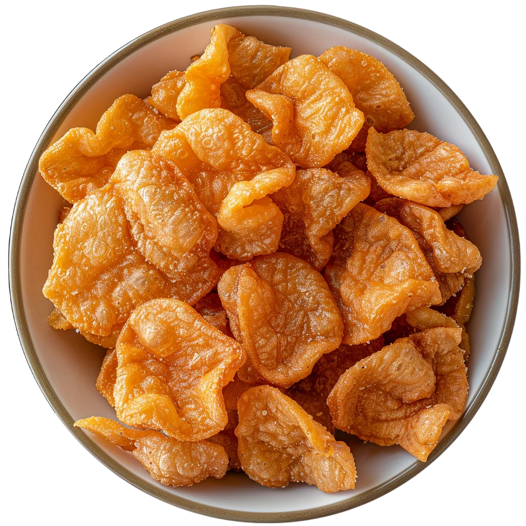 Crispy Dried Jackfruit Chips in Ceramic Bowl Free PNG
