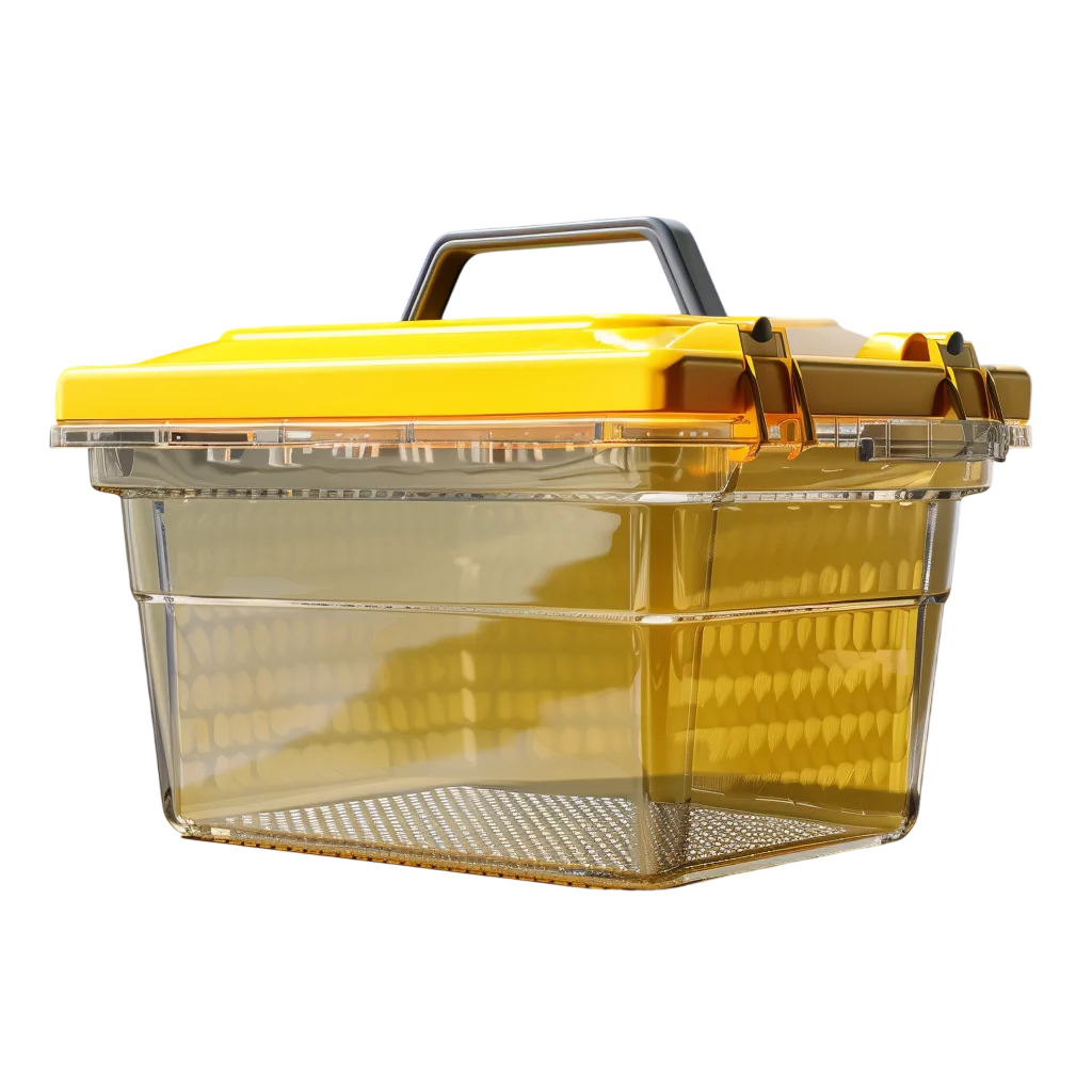 Yellow Plastic Small Pet Carrier Cage Free PNG