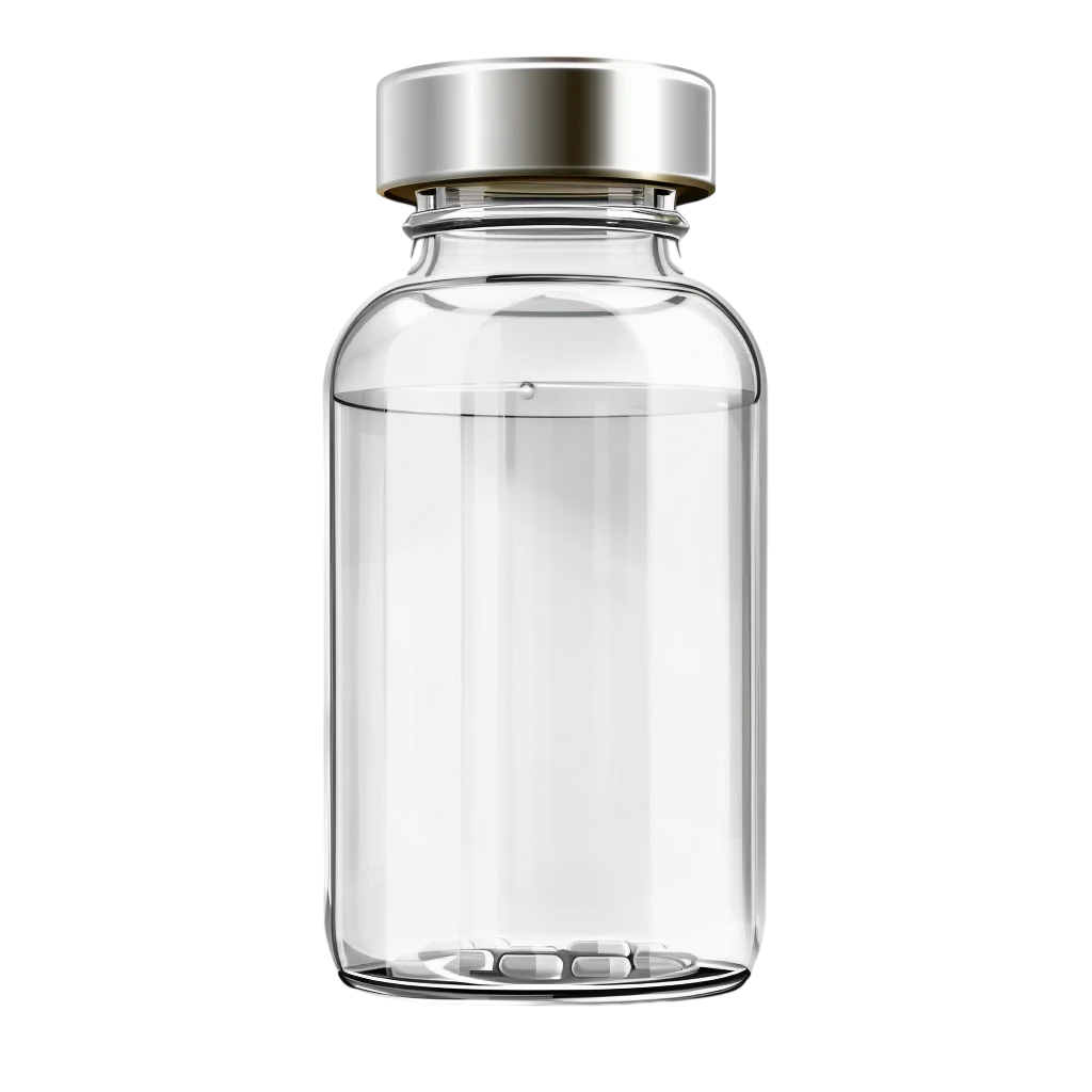 Empty Clear Glass Pill Medicine Bottle Free PNG