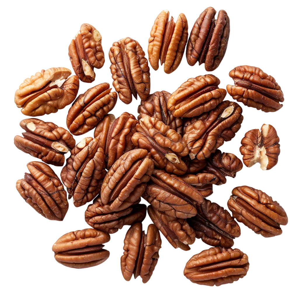 Shelled Raw Pecan Nut Halves Pile Free PNG