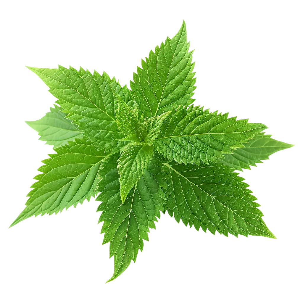 Fresh Green Nettle Leaves Bunch Isolated Free PNG