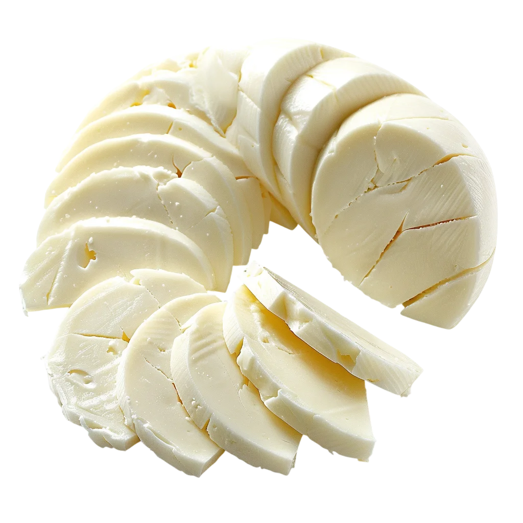 Sliced Fresh Mozzarella Cheese Wheel Free PNG