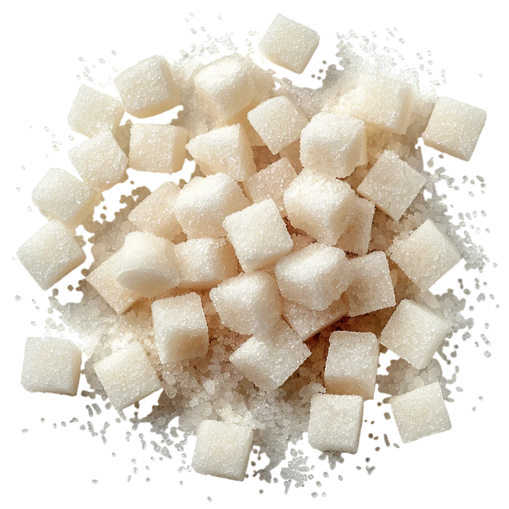 Refined White Sugar Cubes Pile Isolated Free PNG