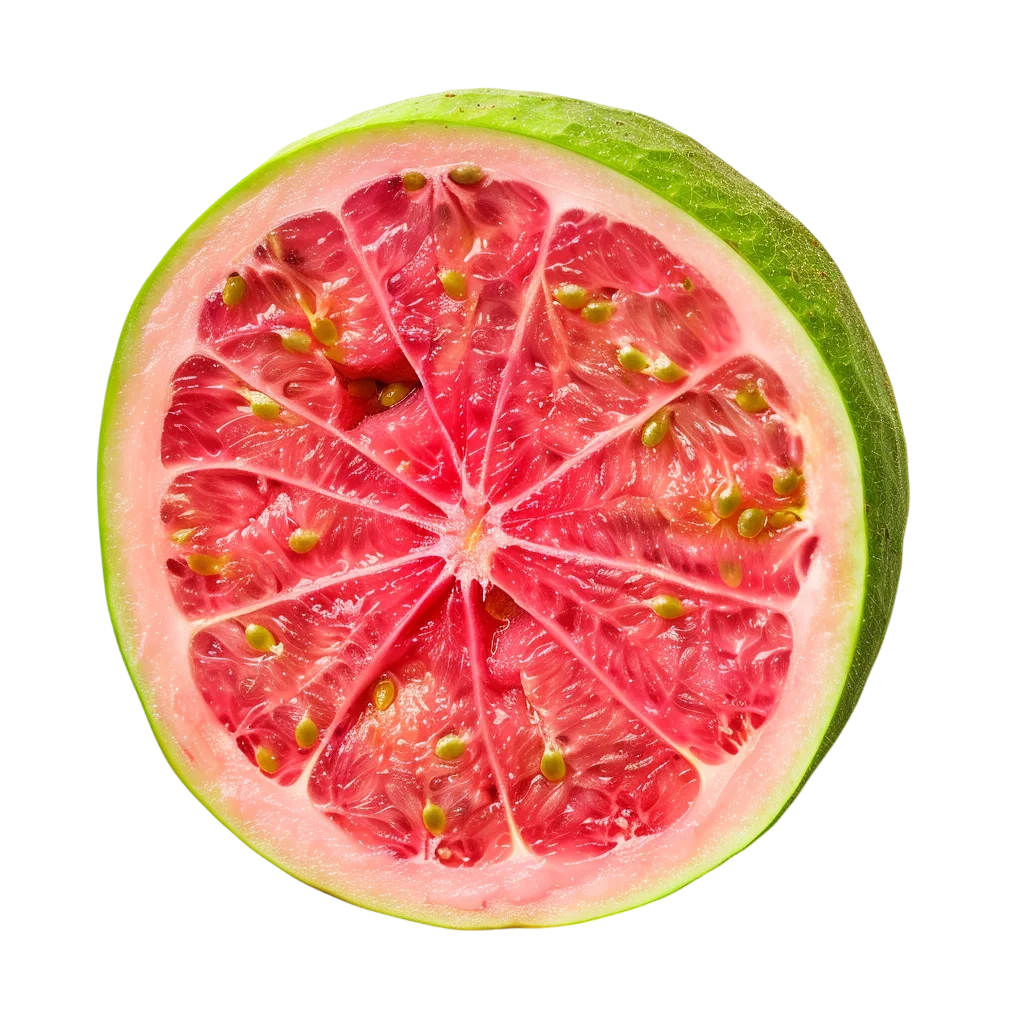 Fresh Ripe Pink Guava Fruit Slice Isolated Free PNG