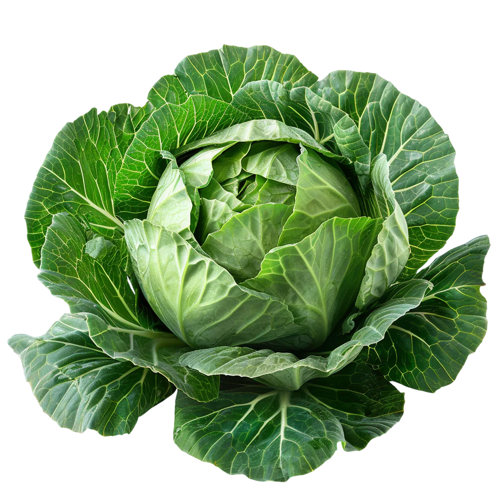 Fresh Green Cabbage Head Free PNG Farm Produce Clipart