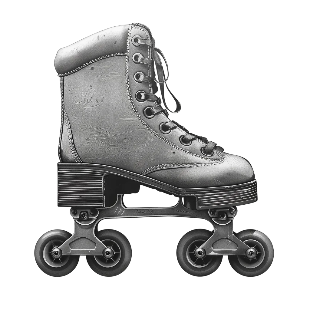 Retro Four Wheel Roller Skate Free PNG Footwear Clipart