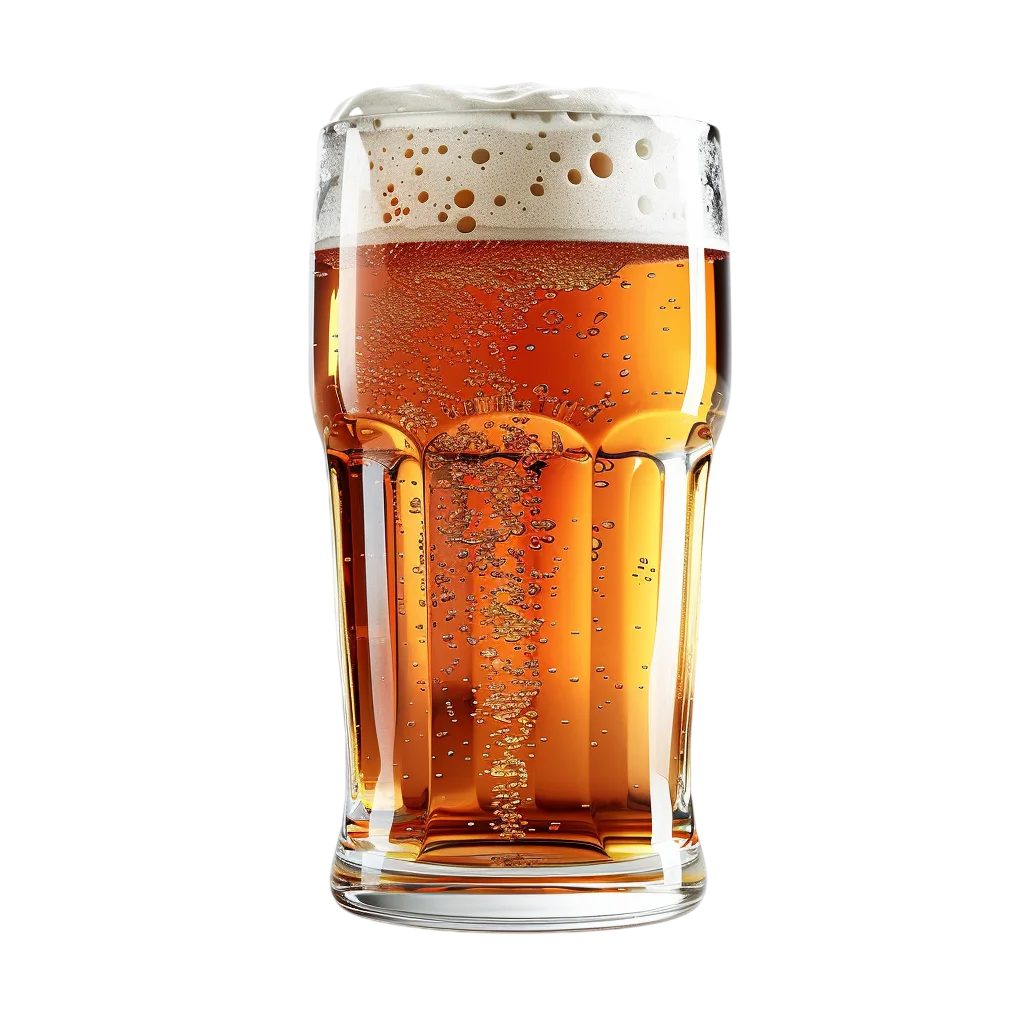 Glass of Amber Draft Beer Free PNG Refreshing Clipart