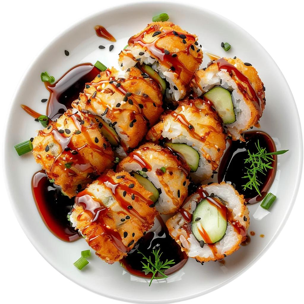 Crispy Sushi Roll Platter Free PNG Asian Food Clipart