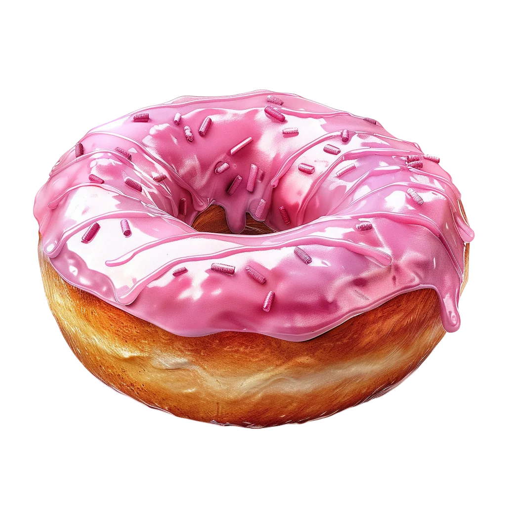 Pink Frosted Donut with Sprinkles Free PNG Clipart