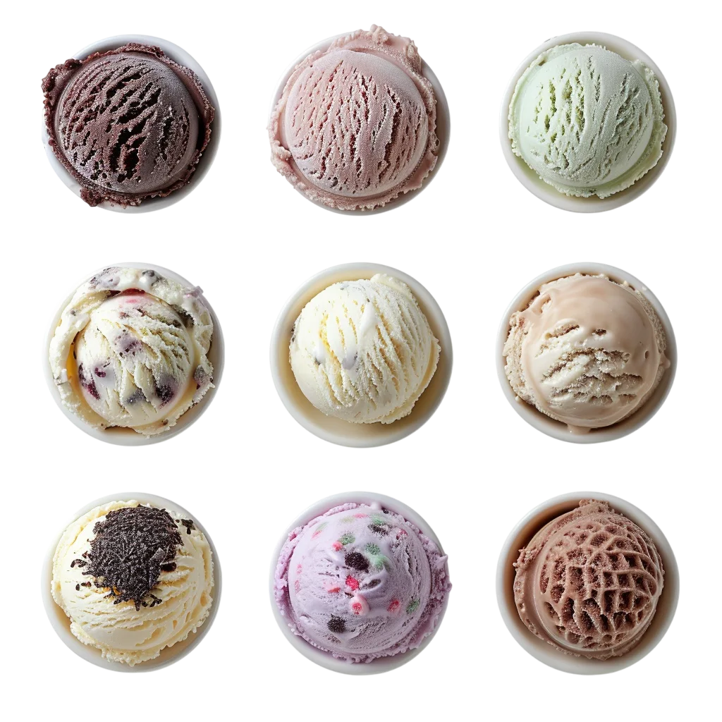 Assorted Gourmet Ice Cream Balls Free PNG Clipart