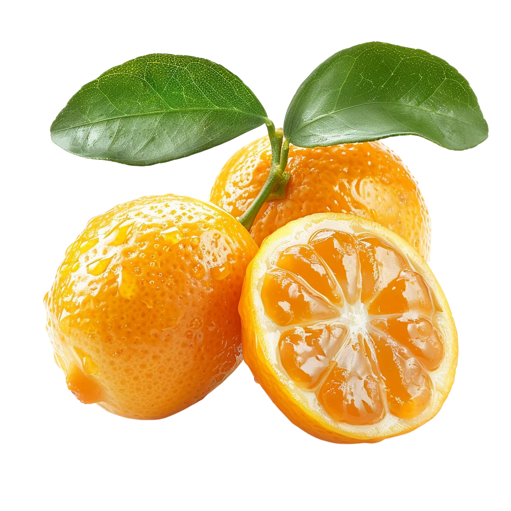 Ripe Kumquat Citrus Fruits with Slices Free PNG