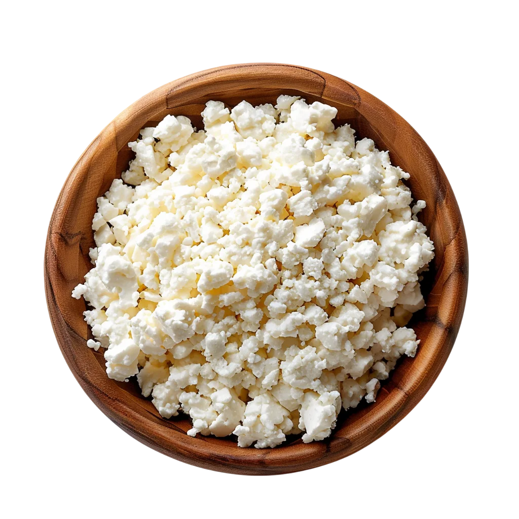 Fresh Cottage Cheese in Ceramic Bowl Free PNG