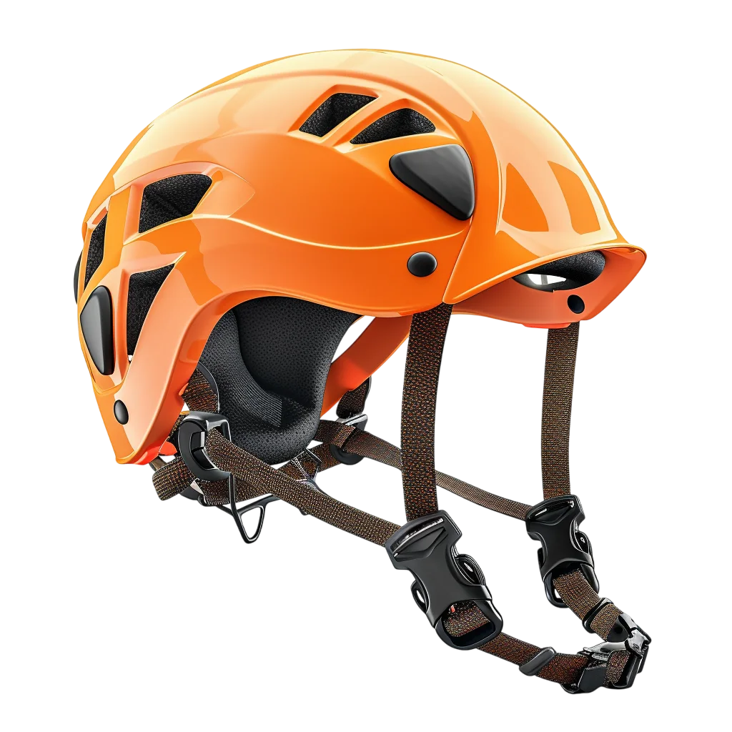 Orange Climbing Helmet Outdoor Safety Gear Free PNG