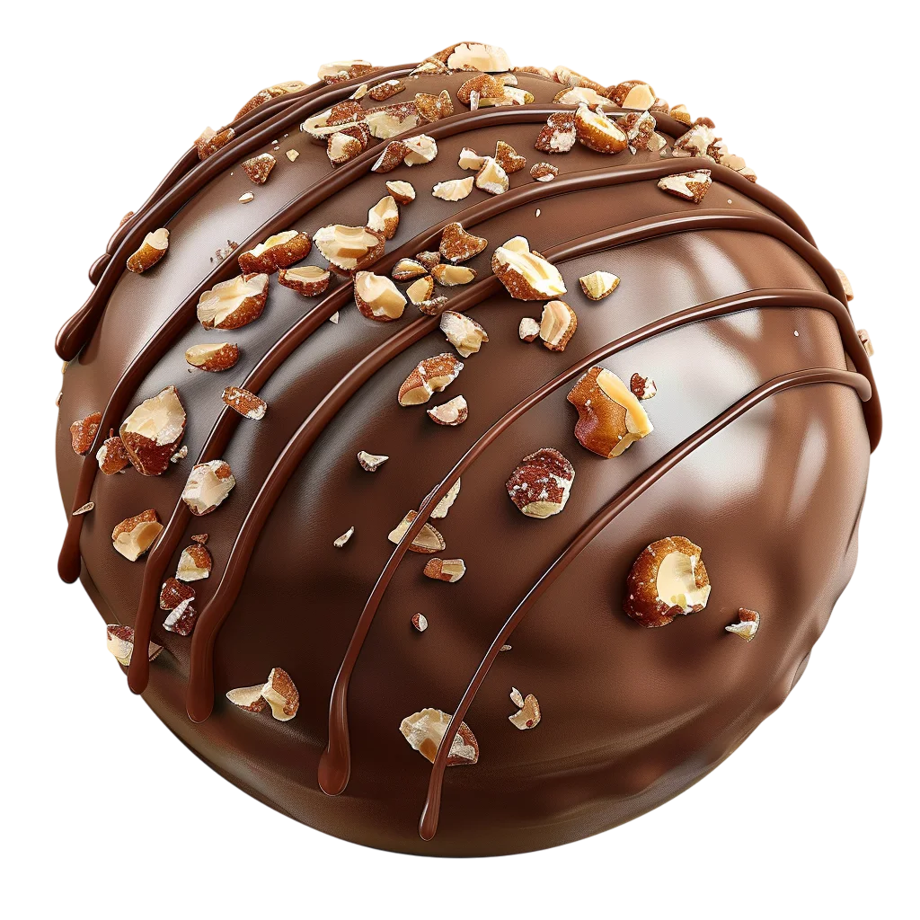 Chocolate Truffle Ball with Crushed Nuts Free PNG
