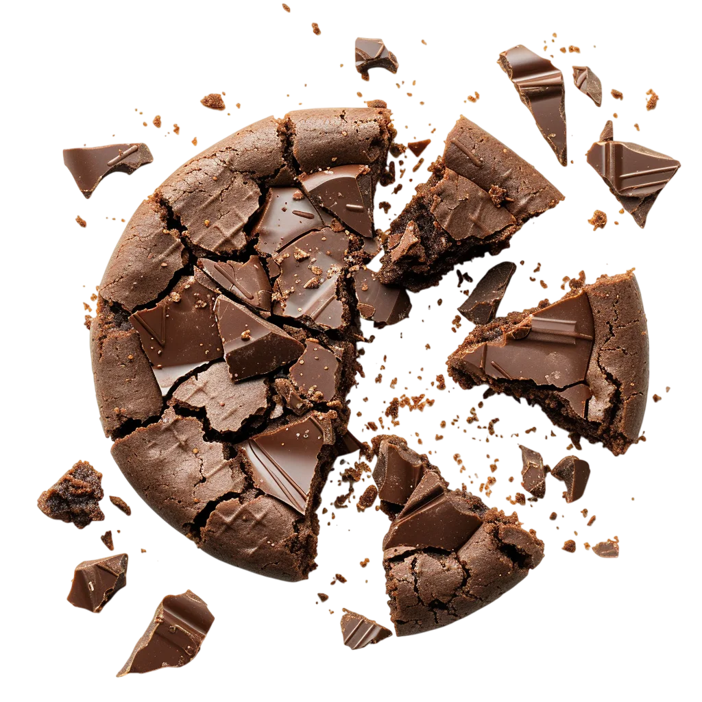 Cracked Chocolate Biscuit with Crumbs Free PNG