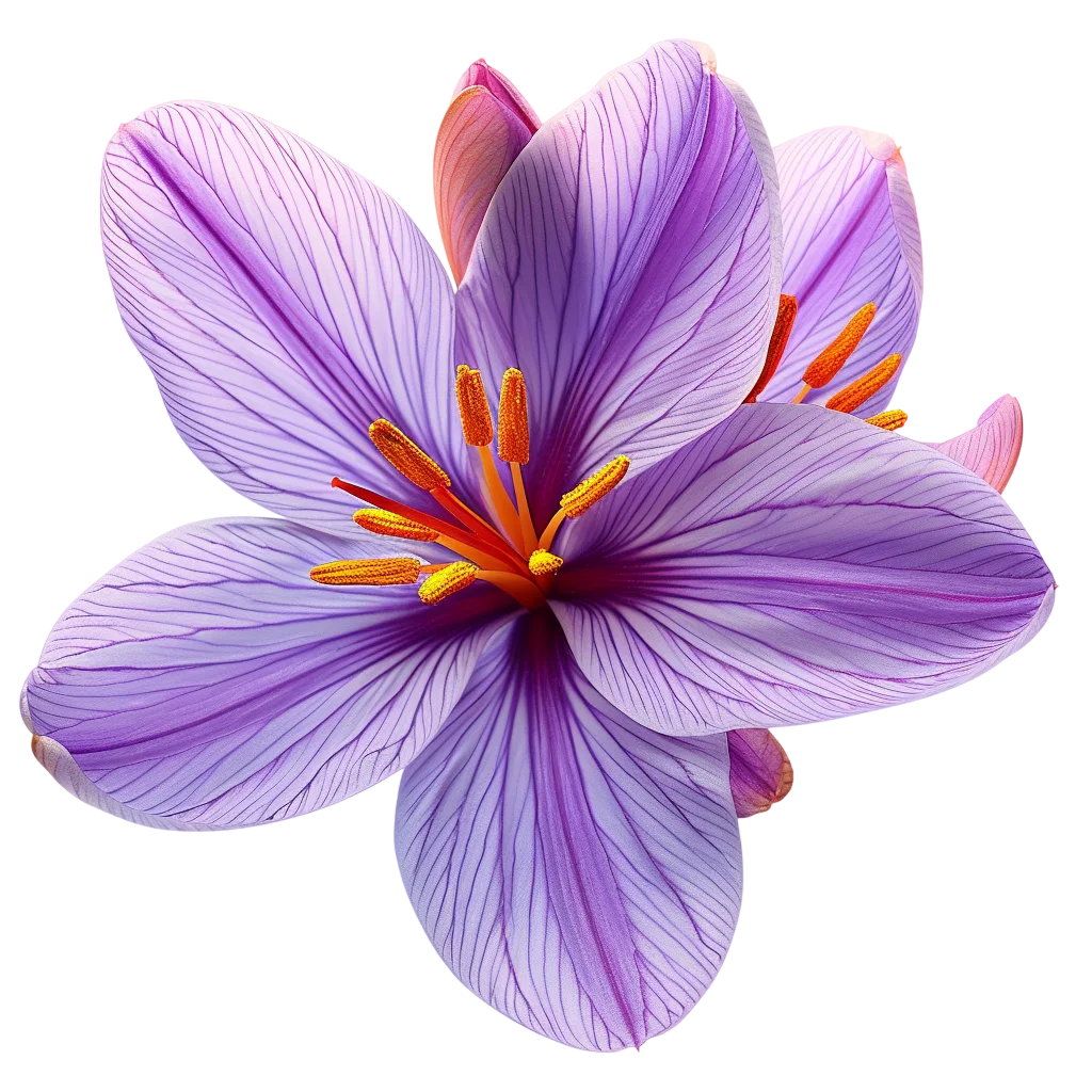 Lavender Crocus Flower with Orange Stamens - Free PNG